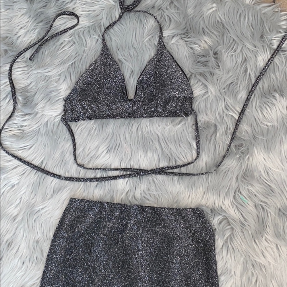 Two piece sparkling outfit